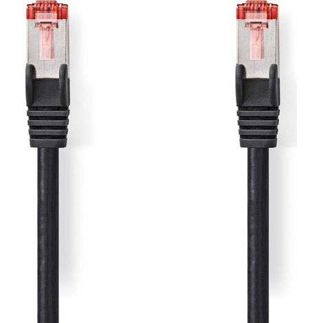 Nedis CAT6-Netzwerkkabel / RJ45 Stecker / RJ45 Stecker / S/FTP / 0.15 m / Rund / LSZH / Schwarz / Label