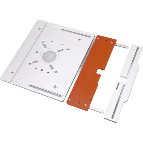 Plaque d'insertion pour table de défonceuse, en alliage d'aluminium, pour le fraisage du bois, plateau rabattable, système de levage pour le travail du bois, plaque de montage (1/5)