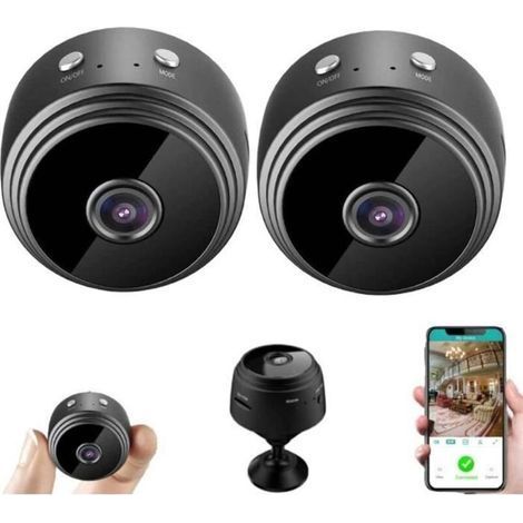 ALLIANDIS 2er-Pack kabellose HD 1080p WiFi-Überwachungskameras mit Nachtsicht, Bewegungserkennung, kleine Videokamera [196] (1/5)