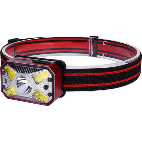 Phare LED avec capteur COB, lumière rouge, phare domestique à induction de type C, rouge (1/4)
