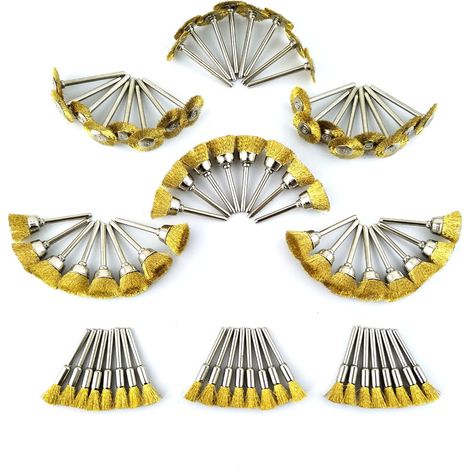 Set di 72 spazzole metalliche per lucidatura in ottone per utensili elettrici Dremel