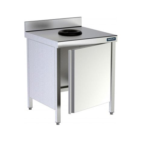 Table Adossée avec Orifice Vide-Déchets - Hauteur 850 - Distform