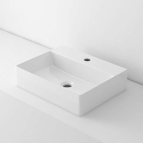 Lavabo à poser K45 céramique 45,5x12,5x35,5 cm blanc (1/4)