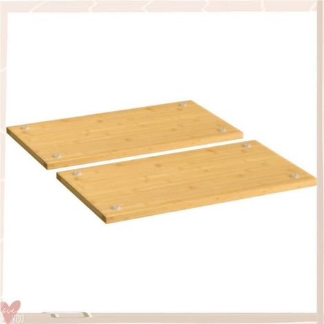 Couvercles de cuisinière - VINGVO - 352774 - Bambou - 50×28×1,5 cm - 2 pièces, pieds PVC antidérapants (1/4)