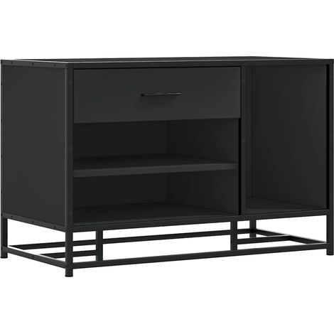 Maison Exclusive - Panca Portaoggetti Nera 80x40x53,5 cm Multistrato e Metallo