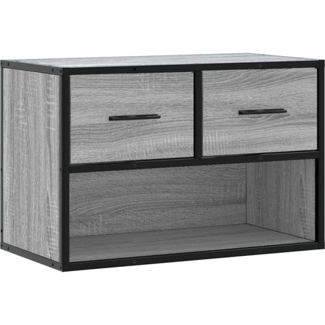Soporte multimedia para TV estantería para televisión buffet para televisión comedor salón dormitorio sonoma 60 x 31 x 39,5 cm madera contrachapada y metal gris 020028445 (1/5)