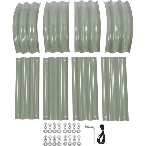 Kits de lits de jardin surélevés avec bords sûrs à fond ouvert, boîte de jardinière épaisse pour légumes et fleurs, vert clair (1/5)