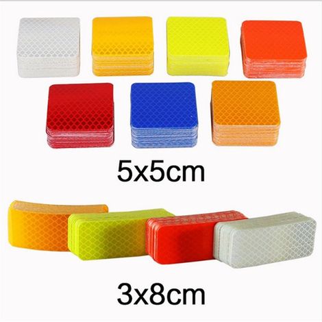Lot de 4 bandes réfléchissantes autocollantes pour voiture - Adhésifs de sécurité rétro-réfléchissants pour carrosserie - Décor auto réflecteur (1/5)