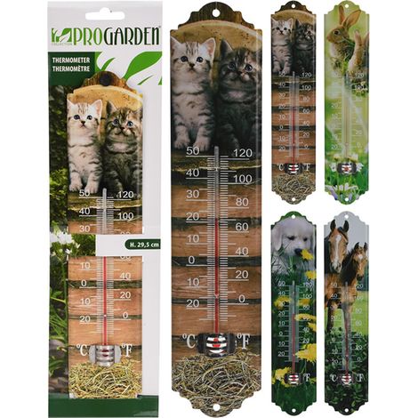 Termometro metal animales 29,5 cm blister