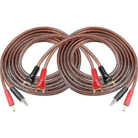 Câble d'enceinte HiFi OFC avec fiche banane vers fiche fourche en Y, fiche banane 4 mm vers fiche fourche C (1/5)