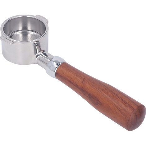 51-mm-Edelstahl-Filterhalter ohne Boden mit 2 Halterungen, Filterhalter ohne Boden, Filterhalter mit Holzgriff für Kaffeemaschine, Modell 2 (1/5)