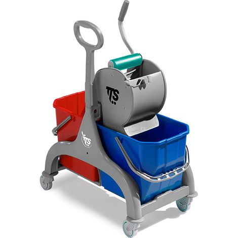 Carrello professionale per le pulizie Nick grigio 30 lt con strizzatore Dry e maniglia ombrello
