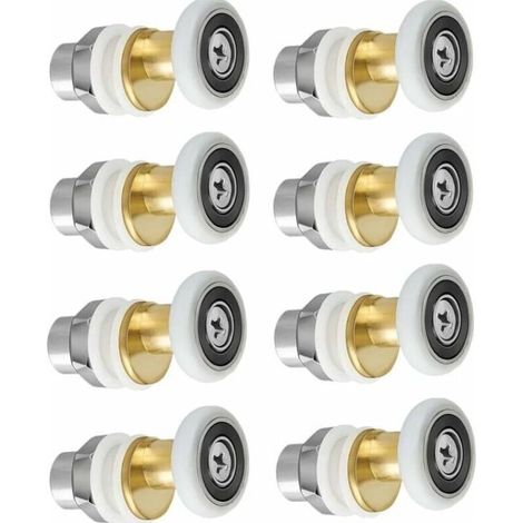 Duschtürrolle – Duschtürrad, Schiebetürrollen, Ersatzrolle für Duschtüren, 8 Stück, 23 mm (1/4)