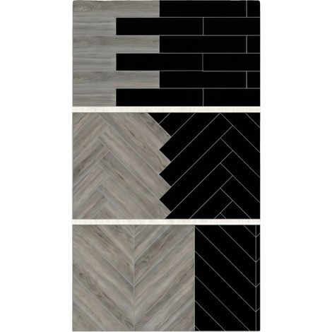 Piastrelle per pavimenti, in PVC autoadesivo, impermeabili, 3 stili 60x15 cm, 30 pezzi-a, 60 pezzi-c (1/2)