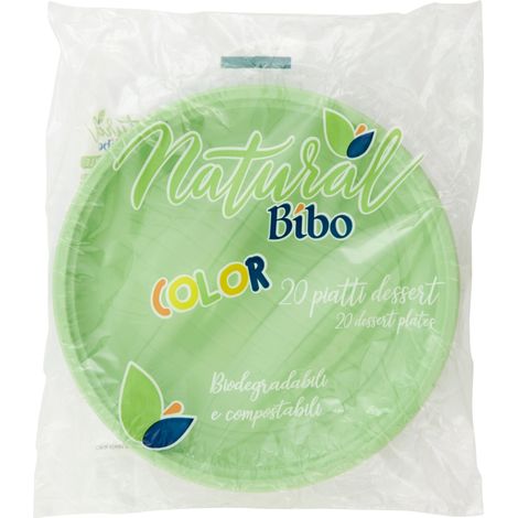 MAURY'S BIOPLASTIC PIATTI DESSERT DIAMETRO 17 CM 20 PEZZI IN COLORAZIONE VERDE (1/5)