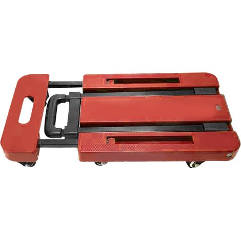 Faltbarer Handwagen, 10 cm ausziehbare Basis, 6 leise Gummiräder, robuste Lager, rutschfest, faltbarer Gepäckwagen, Rot (1/5)