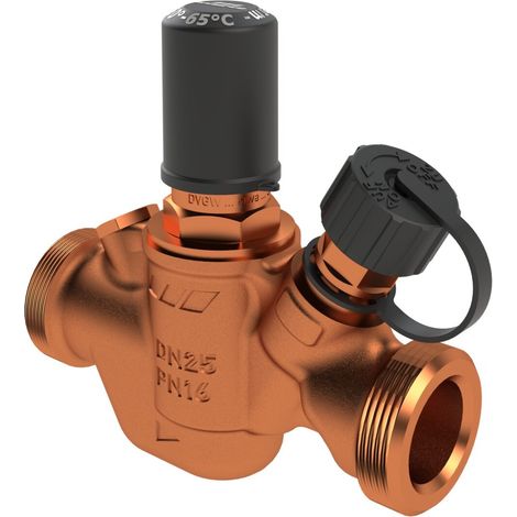Kemper MULTI-THERM válvula reguladora automática de circulación, 50 °C a 65 °C, rosca macho, Figura 141 0G, DN 25, 1410G02500