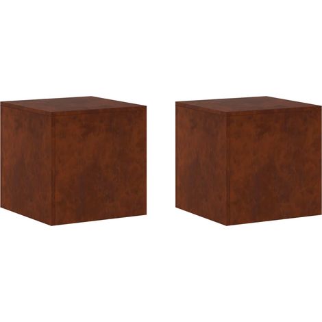 Soporte de plantas 2 pcs Oxidado 40 x 40 x 40 cm Acero oxidado vidaXL