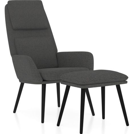 Maison Exclusive - Relaxsessel mit Hocker Dunkelgrau Stoff (1/5)