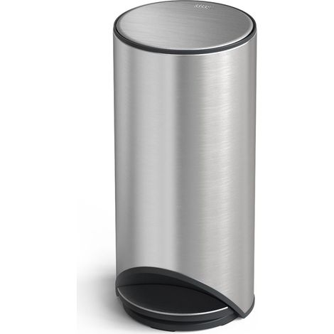 Joseph Joseph Bogenabfalleimer mit Pedal of 10L und Innentasche für Beutel  -- kompaktes Design aus Edelstahl, ideal für enge Räume