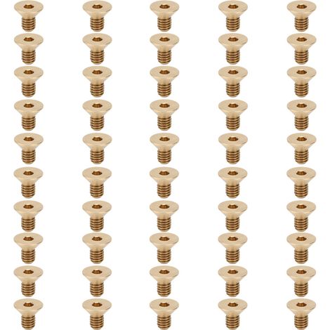 Lot de 50 vis à six pans creux à tête fraisée en cuivre, M4 x 7 mm, quincaillerie industrielle