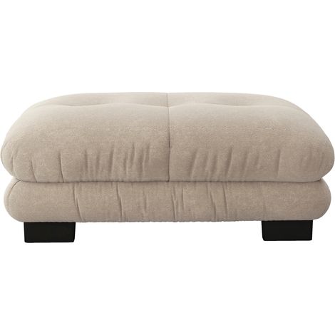Pouf Paris en velours côtelé marron clair, pouf confortable multifonction pour salon, chambre et espace de détente (1/5)