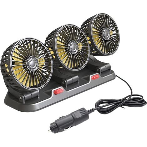 Car Fan with 3 Heads, 360° Rotation, Portable Air Conditioning Accessory for SUVs and Camper Vans (1/5)