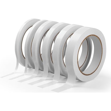 Doppelseitiges Klebeband (6er-Pack) für Bastelarbeiten, Büro, Fotos, Karten, Geschenkverpackungen, Poster, Scrapbooking – dünnes Klebeband für unsichtbare Verklebung, mehrere Breiten (2/2/25/30/40/50 