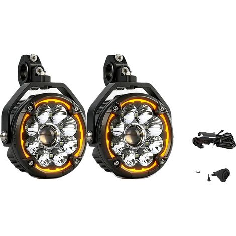 Luz de trabajo con función de foco y luz difusa, compatible con 12V/24V, con línea de corte. (1/2)