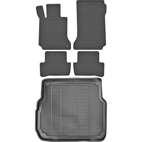 Juego de alfombrillas de goma para coche y maletero para Mercedes Clase C III S204 Estate (2007-2014).
