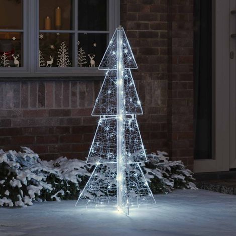 Weihnachtsbaum mit 100 LEDs Kaltweiß 120 cm Acryl