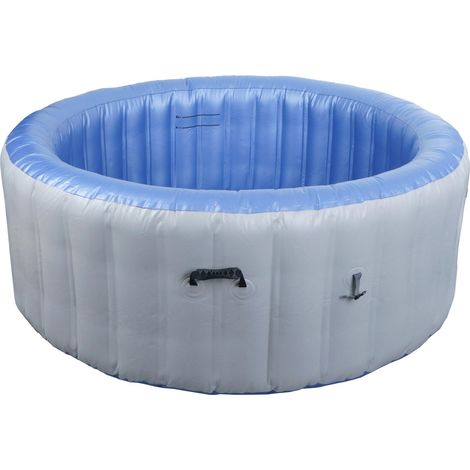 Whirlpool HHG-359, Ersatz-Pool 4 Personen, In-/Outdoor aufblasbar PVC laminiert, rund Ø180cm grau-blau