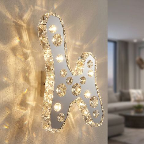 Lampada da parete design LED soggiorno camera da letto illuminazione cristallo luce cromo Globo 67043W