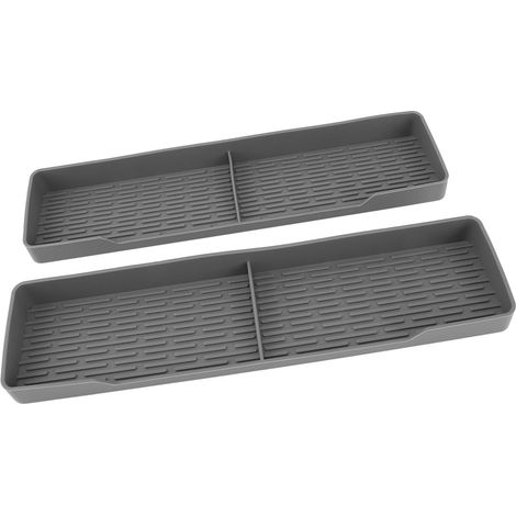 Ensemble de 2 étagères magnétiques en silicone pour plaque de cuisson, étanches, antidérapantes, compatibles four, avec porte-épices, KitchenAid, grises (1/5)