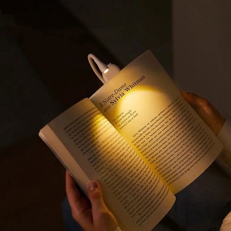 Luz de lectura, Regulable, Recargable mediante USB C, Luz con pinza, Luz de lectura LED recargable blanca de 3 W para la noche (1/5)