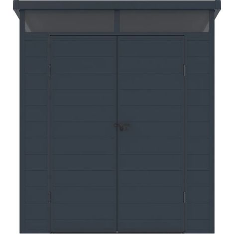 Abri de jardin en résine gris anthracite 3,65 m² avec plancher - MINARO