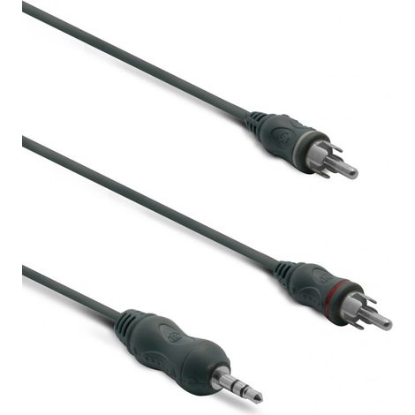 Câble audio jack stéréo 3,5 mm mâle/2 RCA mâle 5 m (1/2)