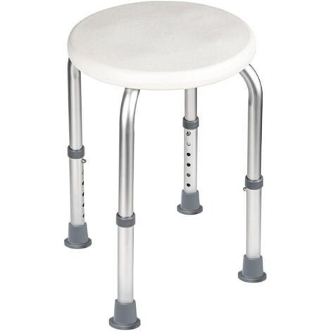 Siège de Douche Tabouret de Douche Rond Hauteur Réglable 136kg Chaise de Douche Antidérapant Aide à la Douche en Alu et PE (1/5)