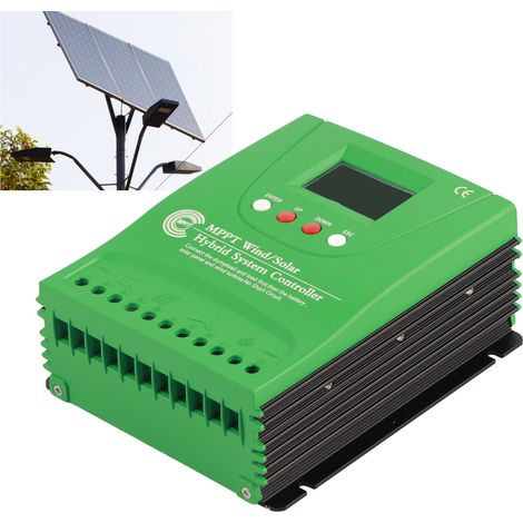 Controlador de carga híbrido eólico-solar MPPT de 12 V/24 V con pantalla LCD GPI - Controlador de carga de refuerzo inteligente (1/5)