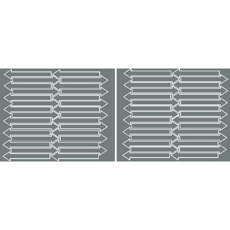 Adesivi a forma di freccia 10x2 cm, 60 pezzi, grigio opaco