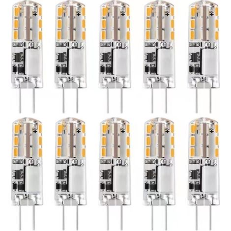 10 x G4 LED Bulbs, 12V AC/DC, Warm White 3000K, 2W, Dimmable – WELLNGS