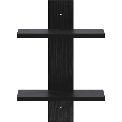 vidaXL Estante de pared Roble Negro 30 x 13.5 x 43 cm (1/2)