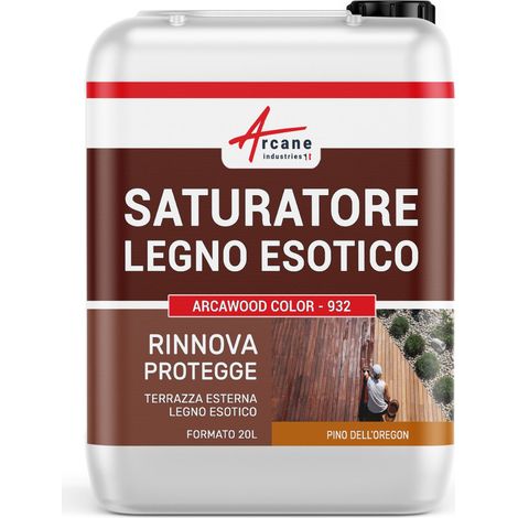 Saturatore per legno esotico, Saturatore per legno da esterno ARCAWOOD COLOR - 932 - 20 L (fino a 100 m²) Pino dell'Oregon - Tinta Arancione - ARCANE INDUSTRIES (1/5)