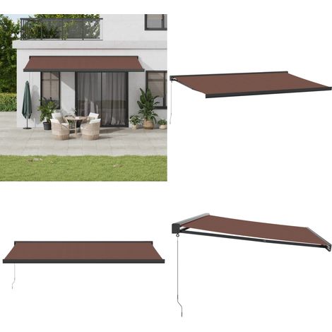 Markise Manuell Braun 500x300 cm - Markise - Sonnenschutz - Gartenmarkise - Terrassenschirm - Außenmarkise - Home & Living (1/5)