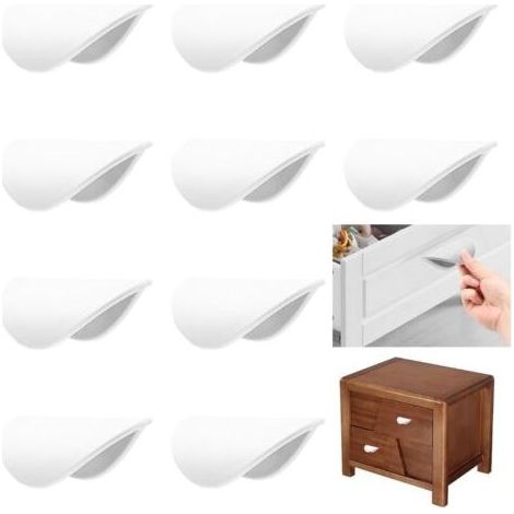10 Pièces Poignees Adhesives Porte Placard, Balcon AdhéSives Poignées, Poignées de Tiroir Autocollantes, Adhésives Poignet de Placard Pour Portes Fenêtres Armoires Cuisine Commode Armoires Tir (1/5)