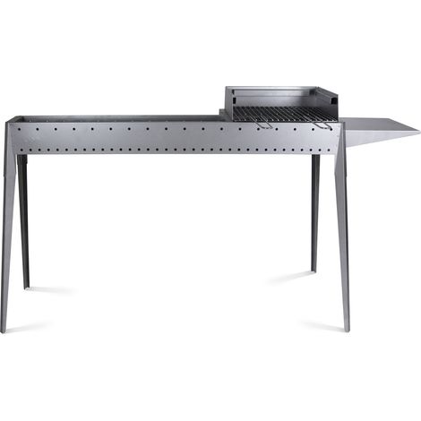 Barbecue carbone ferro alluminato Lisa Miami Grill F 800+400 cm120x30x83