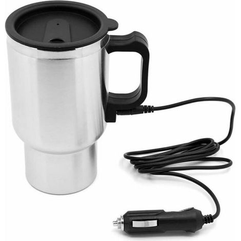 Tasse Chauffante - 450 ml - 12 V - Pour Voiture - 60 W - Acier Inoxydable - Argent (1/5)