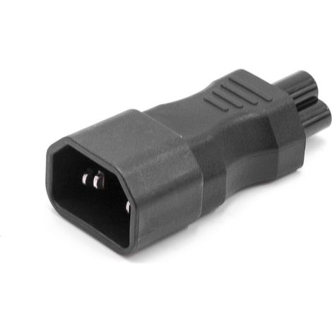 vhbw C14 (männlich) auf C5 (weiblich) Adapter für diverse Kleingeräte - IEC 320 Netzadapter Schwarz (1/3)