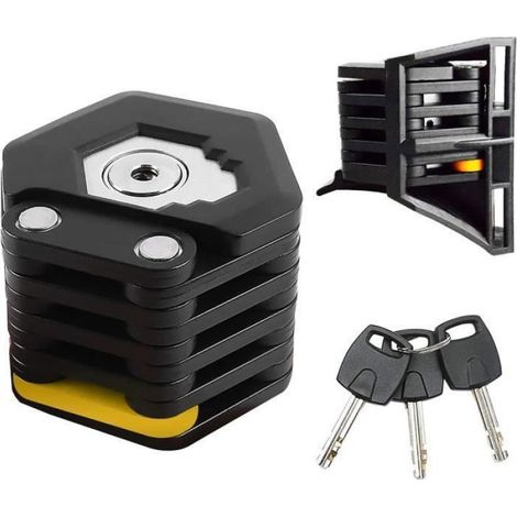 Antivol Pour Trottinette Électrique - Serrure Pliable En Alliage D'aluminium - 850 mm Déplié - Noir - 1 Pièce (1/2)