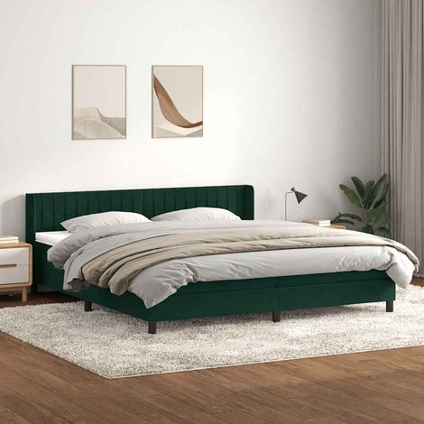 Boxspringbett mit Matratze Dunkelgrün 180x220 cm Samt (1/5)